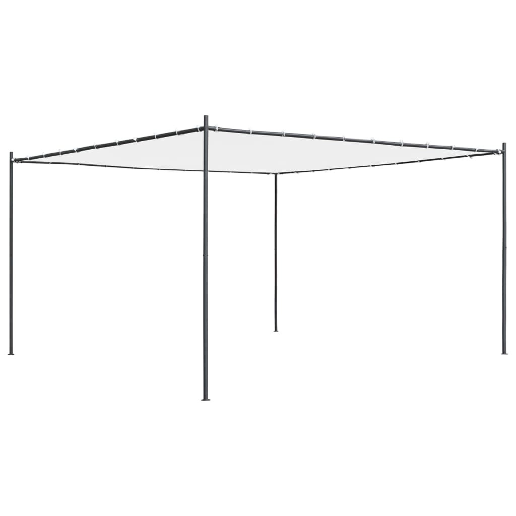 Gazebo with Flat Roof 4x4x2.4 m White 180 g/m²